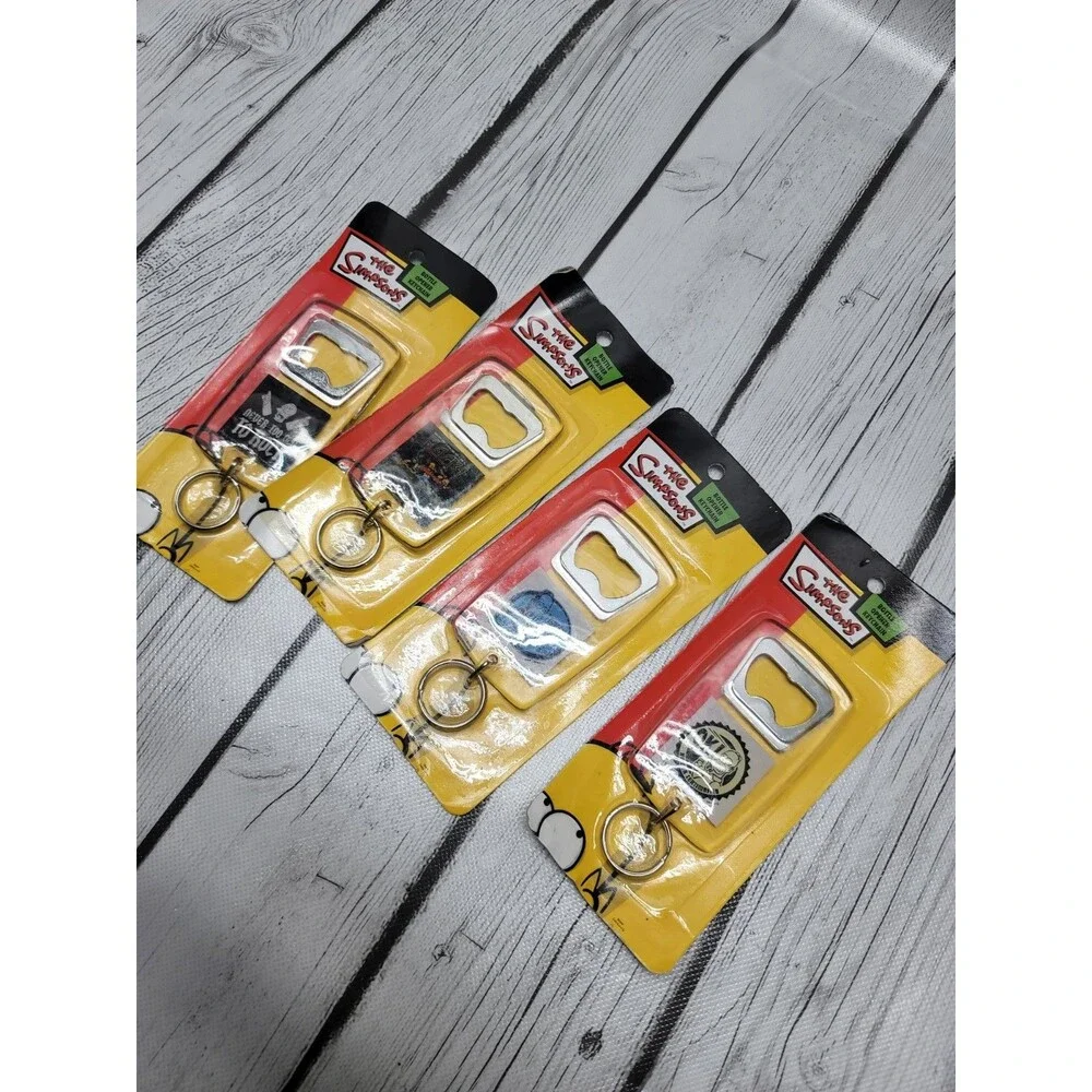 The Simpsons Bottle Opener Keychain Homer Vintage 2007 Lot Of 4
